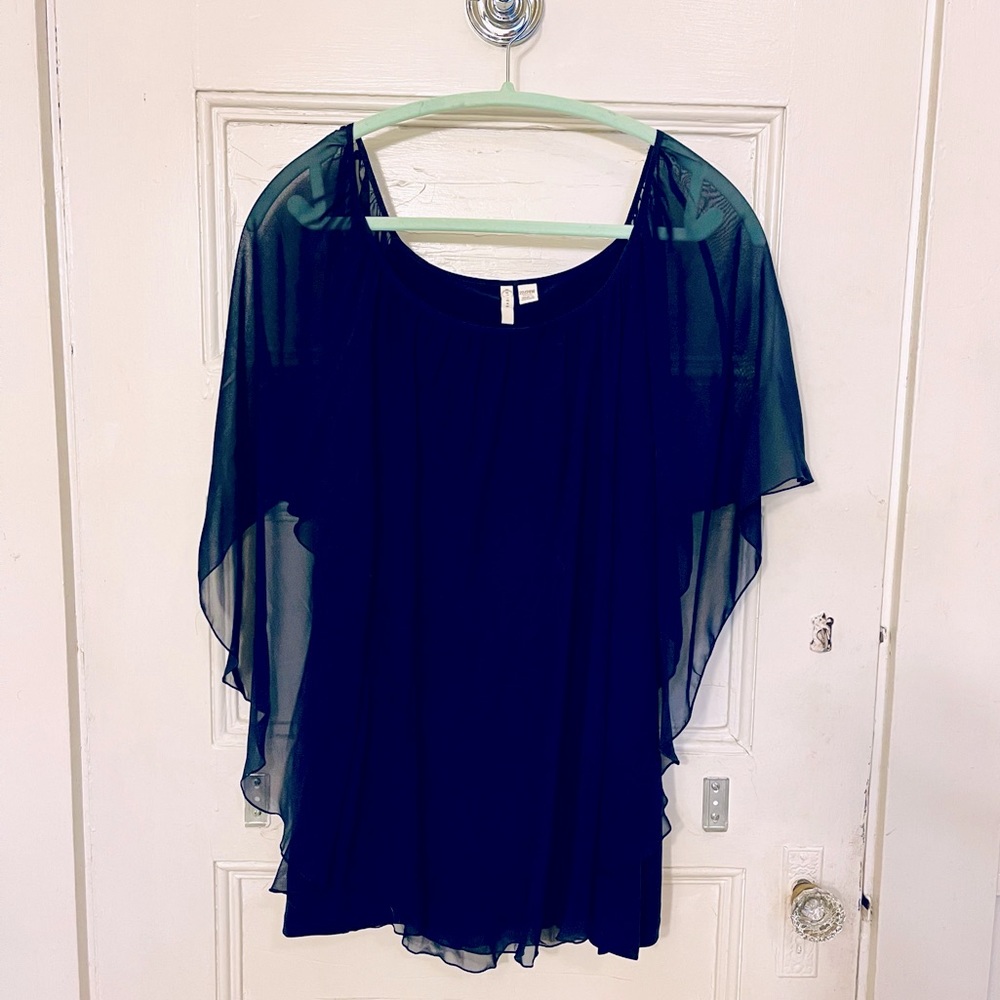 Navy blue popover chiffon blouse Size 22/24W
